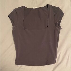 Garage Women's Charcoal Square Neck Tee